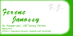ferenc janossy business card